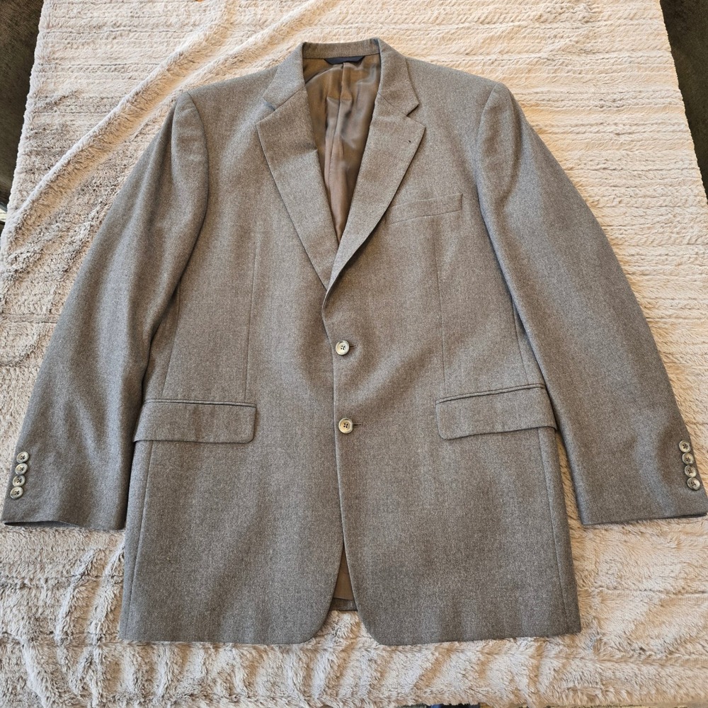 Burberry London Kensington Mens 43L Grey 100% Wool 2 Button Blazer SportCoat USA